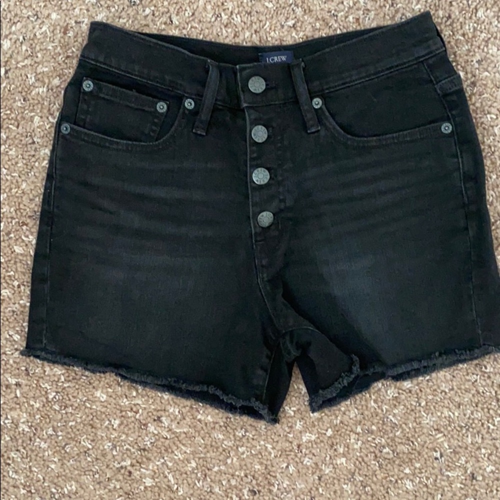 NWT J. Crew Denim Short w/ Button Fly Black Wash